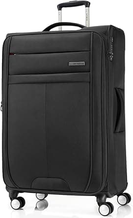 Samsonite Synch Suitcase, 4 Spinner Wheels, 100% Polyester, Spacious Interior|Expandable|Wet Pouch|TSA Lock|Inner Mesh Pocket - 3 Years International Warranty on Amazon.ae - Price Tracker