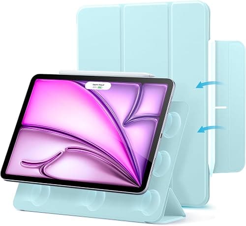 ESR for iPad Air 13 inch Cover M2 (2024), iPad Pro 12.9 inch Case (6th/5th/4th Gen), Powerful Magnetic Attachment, Slim Trifold Stand Case, Supports Pencil Pro and USB-C, Rebound Series, Light Blue on Amazon.ae - Price Tracker