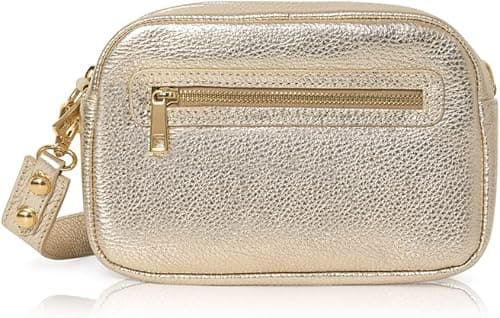 Women Italian Soft Leather Medium Size Crossbody Bag Camera Bag Shoulder Bag with Two Compartments, Gold on Amazon.ae - Price Tracker