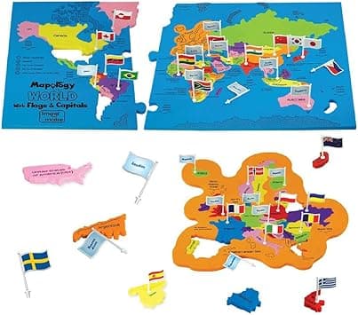 Imagimake Mapology World Map Puzzle with Country Flags & Capitals for Kids 5+ Years | Country Shaped Jigsaw Puzzles | Geography Learning & Educational Toys for Boys & Girls | Ramadan Gift for 5-12 - Amazon.ae Price Tracker