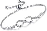 Women gift silver bracelet Fashion bracelet adjustable Charm bracelet for women Girls crystal bracelet tennis jewellery womens silver jewellery gifts woman birthday gift woman - Best Deal Finder