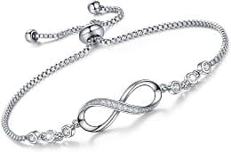 Women gift silver bracelet Fashion bracelet adjustable Charm bracelet for women Girls crystal bracelet tennis jewellery womens silver jewellery gifts woman birthday gift woman - Best Deal Finder