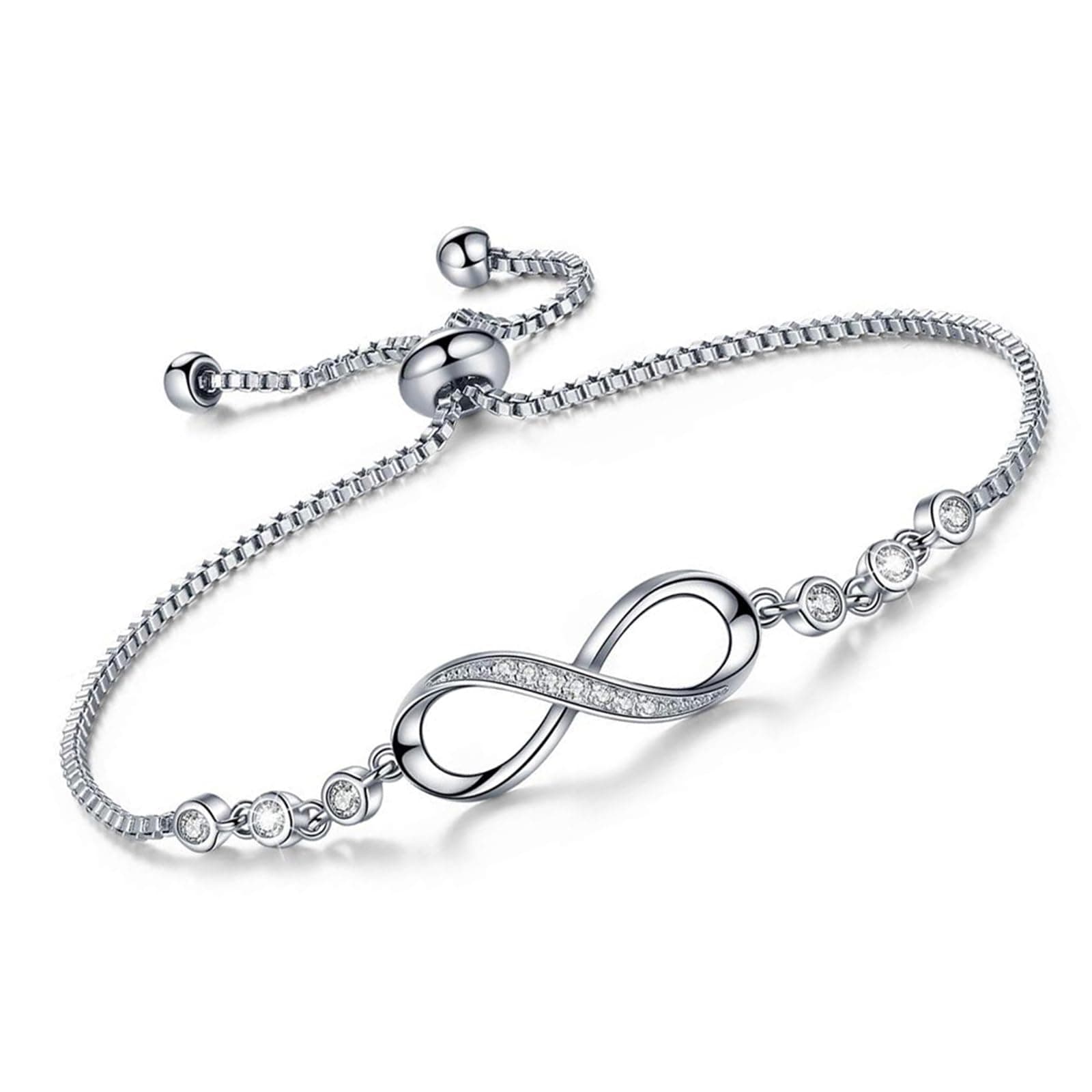 Women gift silver bracelet Fashion bracelet adjustable Charm bracelet for women Girls crystal bracelet tennis jewellery womens silver jewellery gifts woman birthday gift woman on Amazon.ae - Price Tracker