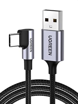 UGREEN USB C Cable Right Angle 90 Degree USB A to Type C Fast Charger Compatible with Galaxy S21 S20 Note 20 Ultra Note 20, LG G8 G7 V40 V20 V30 G6 G5, Nintendo Switch, GoPro Hero 7 6 iPad mini 6-1M on Amazon.ae - Price Tracker