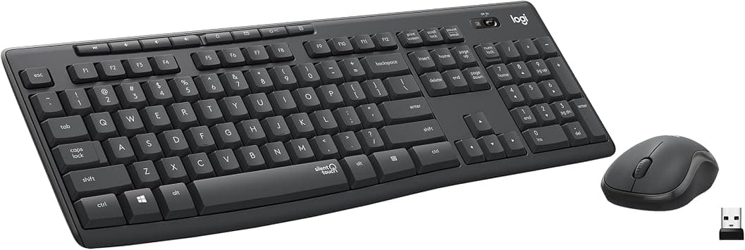 Logitech MK295 Wireless Mouse & Keyboard Combo with SilentTouch Technology, Full Numpad, Advanced Optical Tracking, Lag-Free Wireless, 90% Less Noise - Graphite - Best Deal Finder