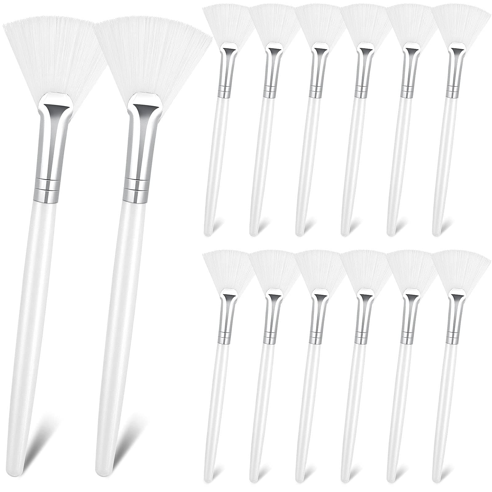 Knource 14 Pieces Facial Soft Fan Brushes Acid Applicator Brush Cosmetic Makeup Applicator Tools for Mud Cream,5.82 Inches/15cm (White) on Amazon.ae - Price Tracker