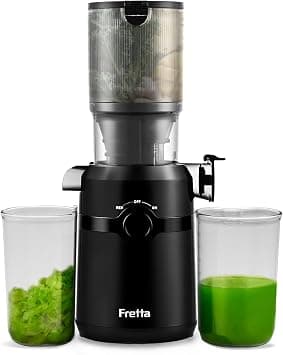 Fretta Cold Press Juicer Machines, Self-Feeding juicer with 108mm&1.0L Feeding Chute for Whole Fruits and Vegetables, Automatic 200W Masticating Juicer, High Yield Juice Extractor, BPA-Free, Black on Amazon.ae - Price Tracker