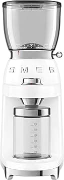 Smeg CGF01WHUK 50’s Retro Style Coffee Grinder, 8 Functions for Up to 12 Cups, 30 Grind Settings, 350 Grams Tritan™ Beans Container, Stainless Steel, White, 1 Year Warranty - Amazon.ae Price Tracker