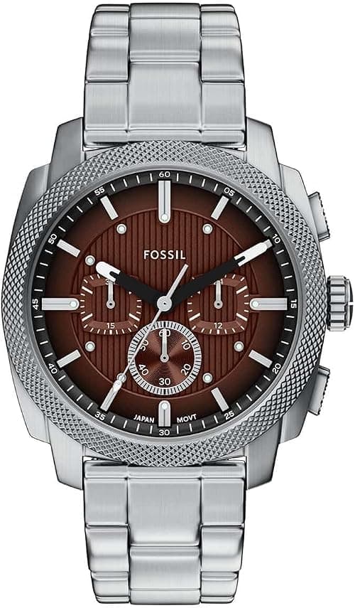 Fossil FS6144 Machine Chronograph Analogue Wrist Watch for Men, 44 mm Case Size, Silver/Silver on Amazon.ae - Price Tracker