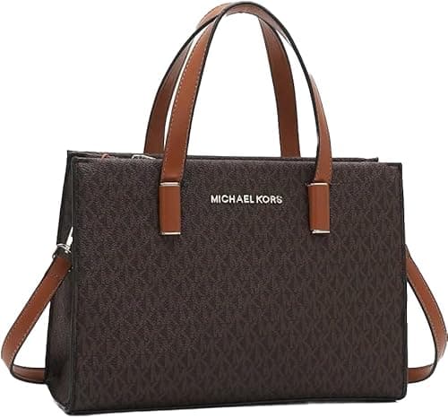 Signature Tote Bag, Brown Monogram Print, Leather Handles, Crossbody Strap on Amazon.ae - Price Tracker