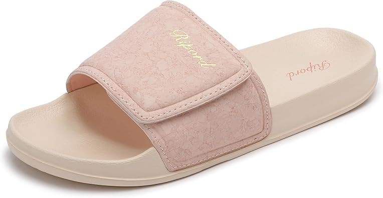 Women's Adjustable Slide Sandals Comfortable Slip on Slides Walking Sandals Outdoor Indoor على Amazon.ae - متتبع الأسعار