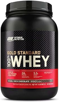 Optimum Nutrition Gold Standard 100% Whey, Double Rich Chocolate, 2 Lb (907 G) - متتبع أسعار Amazon.sa