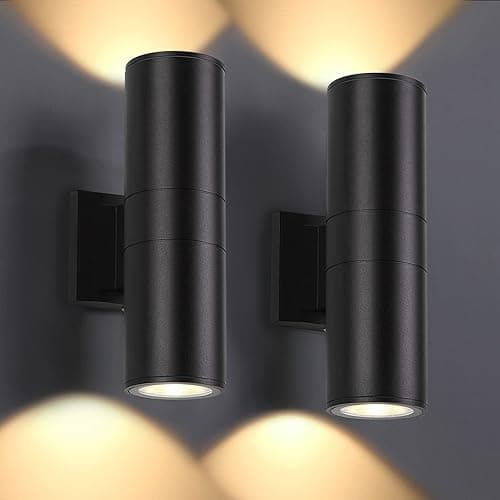 Outdoor Wall Lights 2Pack, Integrated LED Cylinder Up Down Lights, 12W 2700K Modern Aluminum Outdoor Light, Waterproof Exterior Wall Light for Porch Patio Door on Amazon.ae - Price Tracker