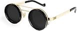 Adjustable Tint Sunglasses，sunglasses retro unisex Polarized ND Filter with 1-9 Gear Control Round Anti-Glare UV Protection Eyewear, M - Best Deal Finder