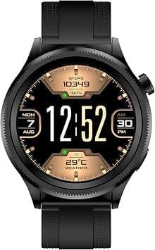 Hezire H Watch Crown Smartwatch, 1.43” AMOLED AOD Display, Bluetooth Calling, Rotating Bezel, IP68, 6 Days Battery, Stainless Steel Frame, Voice Assistant, H Play App, 200+ Watch Faces (Black) on Amazon.ae - Price Tracker