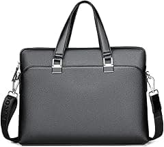 Men’s Leather Laptop Bag 15 Inch Unisex Laptop Briefcase Crossbody Messenger Shoulder Bag with Strap Durable Stylish Bag Ideal for Business Travel Office School Daily Use Black - Amazon.ae Price Tracker