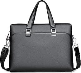 Men’s Leather Laptop Bag 15 Inch Unisex Laptop Briefcase Crossbody Messenger Shoulder Bag with Strap Durable Stylish Bag Ideal for Business Travel Office School Daily Use Black - Amazon.ae Price Tracker