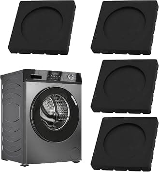 Rubber Anti-Vibration Pads (4PCS), Anti-Slip, Silicone Rubber Pads with Drainage Holes, Noise Reduction, Shock Absorbers, Suitable for Appliances and Furniture like Washing Machines/Tables - Best Deal Finder