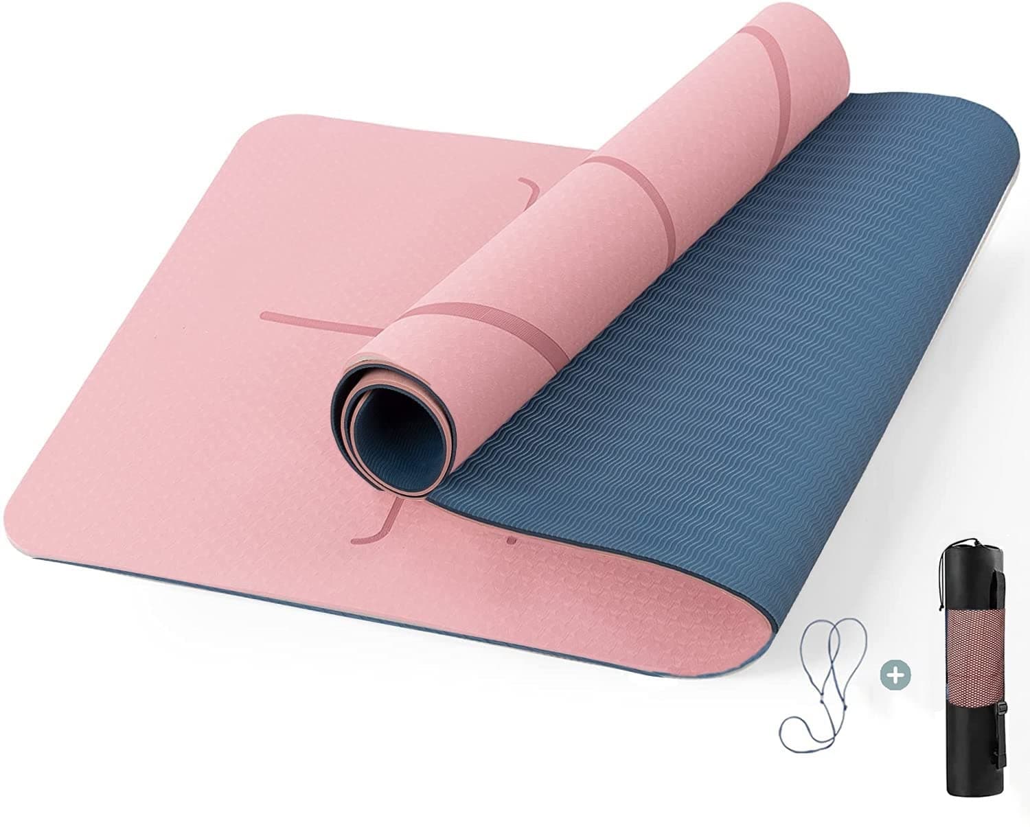 HJB VISSO Yoga Mat, Non Slip Pilates Fitness Exercise Mat with Alignment Marks for Women Men, 183 x 61 x 0.6cm Thick Eco Friendly TPE, Carrying Strap & Storage Bag Included on Amazon.ae - Price Tracker