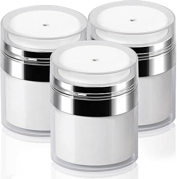 3Pack 0.5 Oz Air Pump Container for Cream, Pump Moisturizer Drunk Elephant Container, Empty Cream Subpackage Jar Vacuum Bottle Dispenser for Skincare Lotion Moisturizer Creams - Best Deal Finder