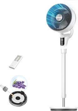 Dreo Fan for Bedroom, 80° Oscillating Standing Fan, 25dB Quiet, 80ft Pedestal Fans for Home Office, 90° Manual Vertical, 3 Speeds, Remote, 34-41" Adjustable Height, Air Circulator on Amazon.ae - Price Tracker