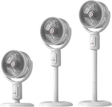 Vertical Fan,5-Speed Air Circulation Device with Timer,Oscillating Adjustable Height Type-C Rechargeable Air Circulation Floor Fan | for Beach Home Office Kitchen Dorm Living Room Apartment على Amazon.ae - متتبع الأسعار