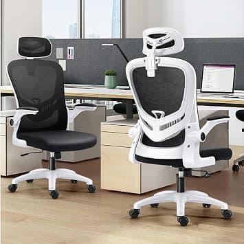 Ergonomic Office Chair, Height Adjustable Mesh Desk Chair with Lumbar Support and Wheels for Working Study and Gaming, Swivel Computer Chair for Home and Office, V3 (White) on Amazon.ae - Price Tracker