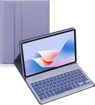 Keyboard Case for Honor Pad 10 HEY3-W00 12.1-inch 2025 Tablet, Wireless Bluetooth Keyboard, Soft Silicone Edge Protective Case with Stand, 2025 New Model (Purple,Backlit) on Amazon.ae - Price Tracker