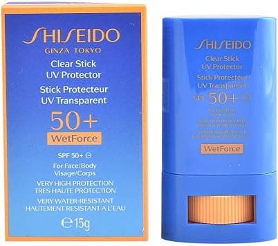 Shiseido Clear Stick Uv Protector 15G, Shiseido Sun Clear Stick Uv Protector for Face Body SPF50+, 0729238145696, 15 g Pack of 1 - Best Deal Finder