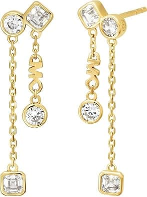 Michael Kors Women's Gold tone Semi precious Post Closure Earrings, One Size, Sterling Silver, No Gemstone - Best Deal Finder