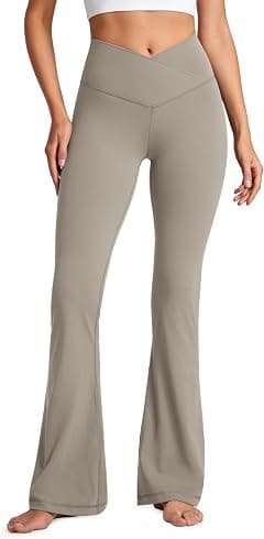 CRZ YOGA Butterluxe Crossover Flare Leggings for Women 31" - High Waist V Cross Bootcut Bell Bottoms Tummy Control Yoga Pants - متتبع أسعار Amazon.sa