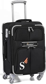 Senator Soft Side Luggage Checked Bag- 24 Inches Lightweight Suitcase Spinner Luggage for Travel | Expandable Medium Size Check in Luggage with Spinner Wheels 4 LL003 (Checked Luggage 24-Inch, Black) on Amazon.ae - Price Tracker