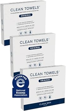 CLEAN SKIN CLUB Towels XL Travel, 3 Pack USDA Certified 100‪%‬ Biobased Dermatologist Approved Face Towel, Disposable Towelette, Facial Washcloth, Makeup Remover Dry Wipes, Ultra Soft, 30CT - Amazon.ae Price Tracker