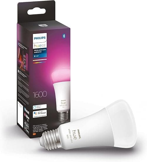 Philips Hue White and Colour Ambiance Smart Light Bulb 100W - 1600 Lumen [E27 Edison Screw] With Bluetooth. For Indoor Home Lighting, Livingroom, Bedroom. Works with Voice Control, Alexa. on Amazon.sa - Price Tracker