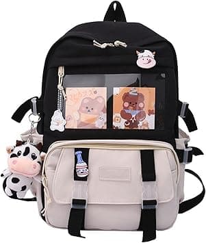 Kawaii Backpack With Pins Kawaii School Backpack Cute Aesthetic, Backpack Kawaii Backpack Aesthetic Kawaii Accessories, Backpack for School Aesthetic (B-Black) - Amazon.ae Price Tracker