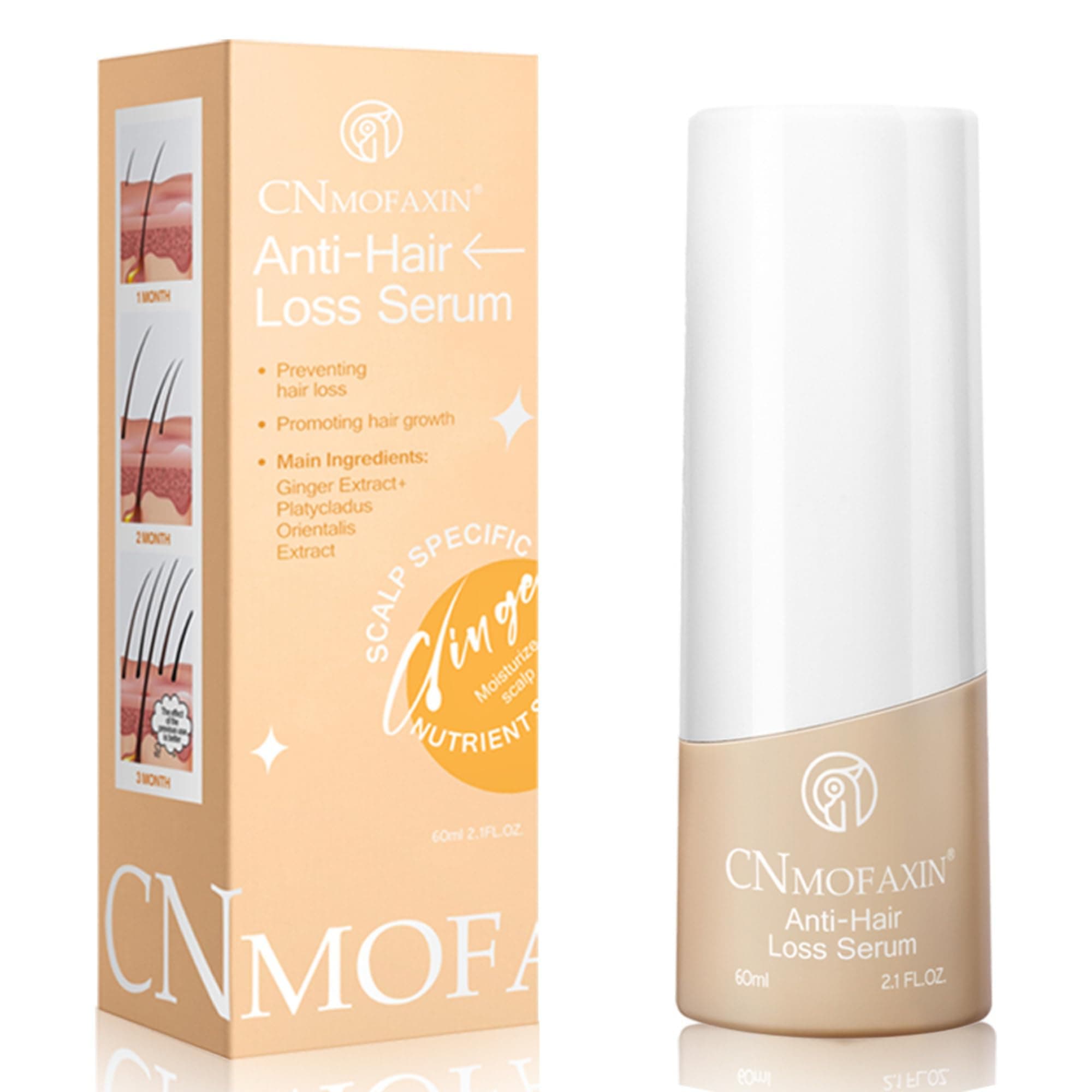 CNMOFAXIN Hair Growth Serum 60ml - Anti Hair Loss Treatment for Women & Men - Thickening & Regrowth Formula with Ginseng & Copper Peptides - Strengthens Roots, Reduces Hair Fall, Adds Volume on Amazon.ae - Price Tracker