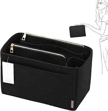 ZTUJO Purse Organizer, Felt Bag Organizer Purse Organizer Insert For Speedy, Neverfull, Graceful, Neverfull,Tote, Handbag,Shaper (Large, Black) on Amazon.ae - Price Tracker