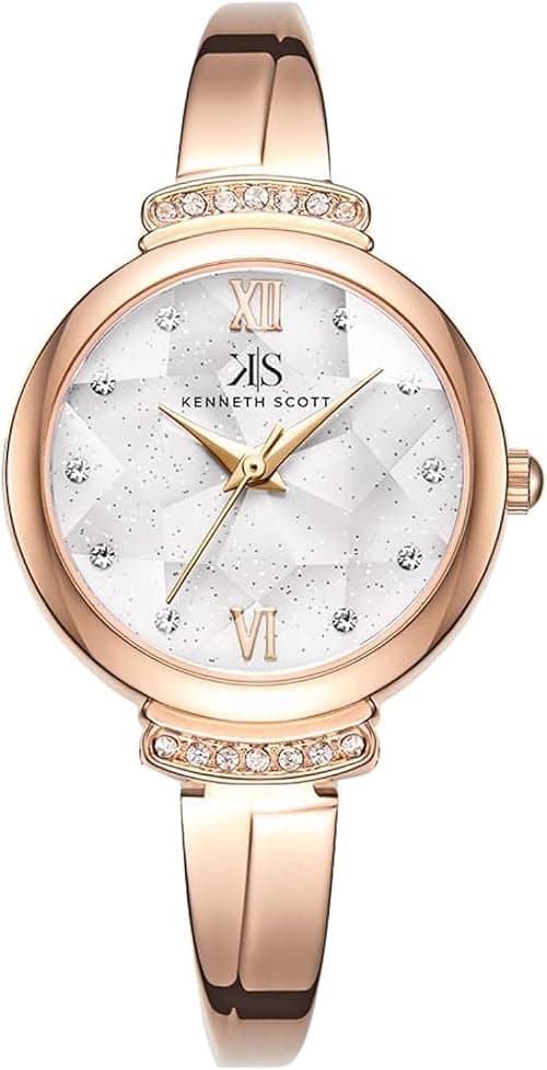 Kenneth Scott Women's Analog Quartz Watch K22522-RBKW | White Dial | 27mm Round Alloy Case | Rose Gold Alloy Strap | Jewelry Buckle | 1 ATM Water Resistant | Casual Wrist Watch for Women on Amazon.ae - Price Tracker