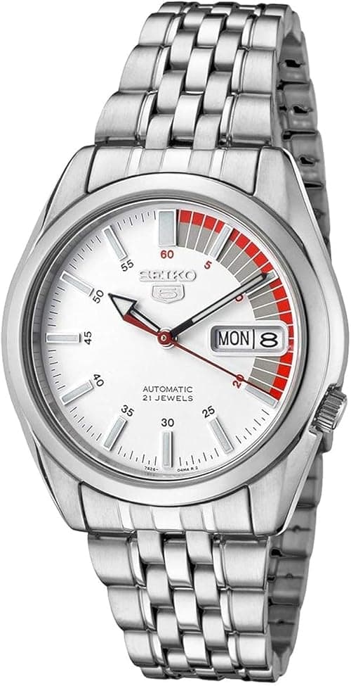 Seiko Men's White Dial Stainless Steel Band Watch - SNK369K1 on Amazon.ae - Price Tracker
