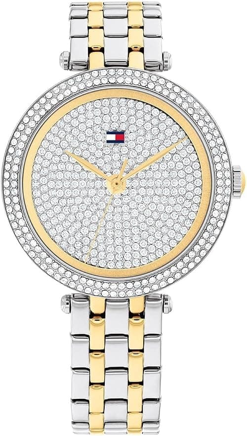 Tommy Hilfiger NATALIE WOMENS SILVER DIAL TWO TONE STAINLESS STEEL & CRYSTALS Watch - 1782760 on Amazon - Best Deal Finder
