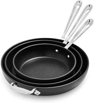 All-Clad Black Nonstick 12-Inch Skillets Set of 3, 834, 1034, 1234 - Amazon.ae Price Tracker