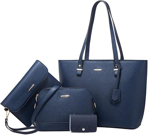 Women Fashion Handbags Wallet Tote Bag Shoulder Bag Satchel Purse Top Handle Set على Amazon.ae - متتبع الأسعار