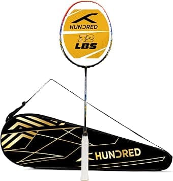 HUNDRED Primearmour 800 Carbon Fibre Unstrung Badminton Racket with Full Racket Cover for Intermediate Players (84g, Max Tension - 32LBS) على Amazon.ae - متتبع الأسعار