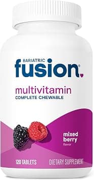 Bariatric Fusion Mixed Berry Complete Chewable Bariatric Multivitamin with Iron for Bariatric Surgery Patients Including Gastric Bypass and Sleeve Gastrectomy - 120 Tablets على Amazon.ae - متتبع الأسعار
