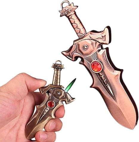 Cool Stuff Dragons Swords Metal Custom Lighter, Unique Gifts for Men Fireplace Candles Camping BBQ,Reusable & Inflatable Torch Lighters, Suitable for Boys & Men(No Gas)(Red Copper) on Amazon.ae - Price Tracker