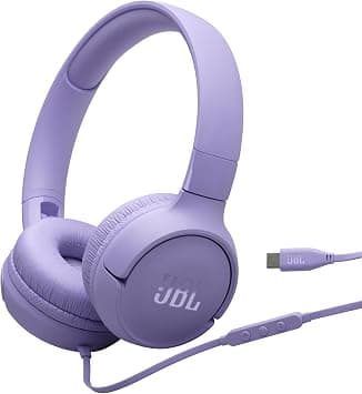 JBL Tune 520C USB-C Wired Headphones – Hi-Res Audio, Pure Bass Sound, 3-Button Remote, Padded On-Ear Design – Purple | With Microphone, Comfortable Fitment, JBL Pure Bass Audio, EQ Presets, Collapsible Design and Tangle-free Flat Cable on Amazon.ae - Price Tracker