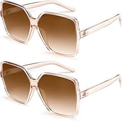 Dollger Oversized Square Sunglasses for Women Big Large Wide Fashion Shades for Men UV Protection Unisex - Amazon.ae Price Tracker