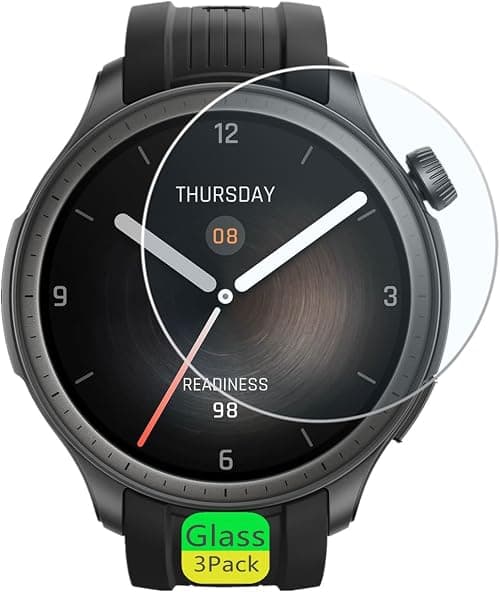 Screen Protector Compatible for Amazfit Balance SmartWatch (3 Pack) Clear Tempered Glass Film on Amazon.ae - Price Tracker