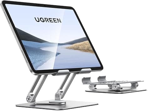 UGREEN iPad Stand 360° Rotation Stable Adjustable Tablet Stand for Desk | Tablet Holder Mobile Phone Holder Compatible with iPhone 17 S26/25 Ultra iPad Pro/Air Galaxy Tab, All 4-13'' Devices on Amazon.ae - Price Tracker