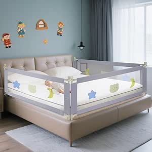 SKY-TOUCH Bed Rail for Toddlers 1.8m, Baby Bed Rail Guard Infants Safety Bed Guardrail Adjustable Height, Upgraded seamless reinforced safety fence protector baby crib rail guardrail (1 Side, 1.8m) on Amazon.ae - Price Tracker